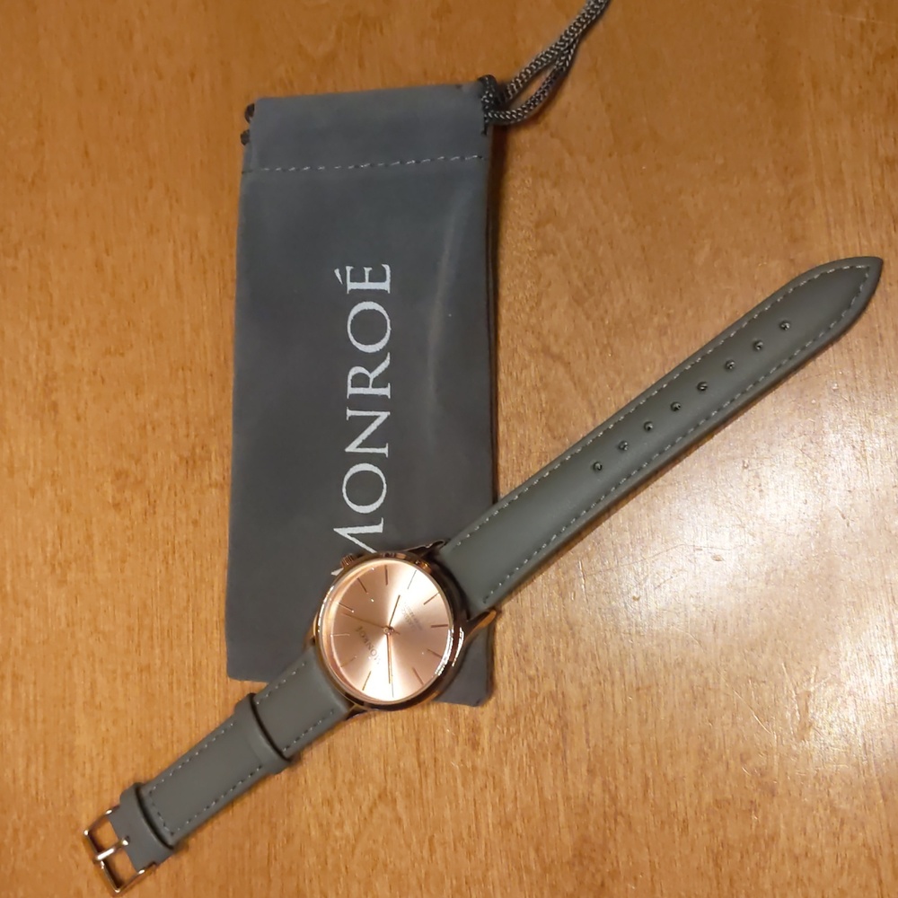 Monroe Rose Gold and Grey watch NIB